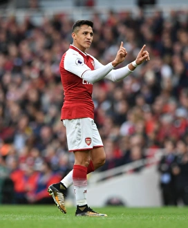 Arsenal V Swansea City 2017-18 Prints: Alexis Sanchez in Action: Arsenal vs Swansea City, Premier League 2017-18