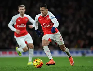 Arsenal V Swansea City 2015-16 Prints: Alexis Sanchez in Action: Arsenal vs Swansea City (Premier League 2015-16)