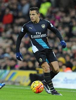 Norwich City V Arsenal 2015-16 Prints: Alexis Sanchez in Action: Arsenal's Star Forward vs