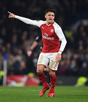 Chelsea V Arsenal - Carabao Cup 1/2 Final 1st Leg 2017-18 Prints: Alexis Sanchez in Action: Chelsea vs. Arsenal - Carabao Cup Semi-Final First Leg (2017-18)
