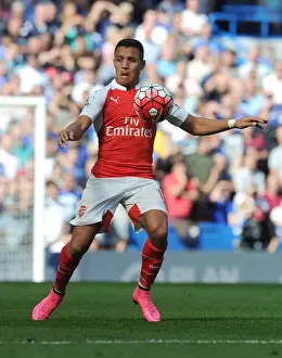 Chelsea V Arsenal 2015-16 Prints: Alexis Sanchez in Action: Premier League Showdown between Chelsea and Arsenal (2015-16)