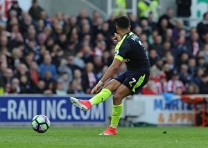 Images Dated 13th May 2017: Alexis Sanchez in Action: Stoke City vs. Arsenal, Premier League 2016-17