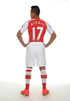 Arsenal Photocall 2014/15 Prints: Alexis Sanchez: Arrival at Emirates Stadium