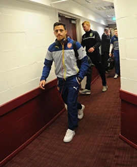 Burnley V Arsenal 2014/15 Prints: Alexis Sanchez Arrives at Turf Moor Ahead of Burnley vs. Arsenal (2014/15)