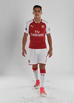 Arsenal 1st team Photocall 2017-18 Collection: Alexis Sanchez at Arsenal 1st Team Photocall 2017-18