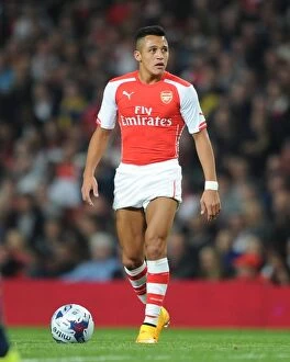 Arsenal v Southampton, League Cup 2014/15 Collection: Alexis Sanchez (Arsenal). Arsenal 1: 2 Southampton. Capital One Cup. 3rd Round. Emirates Stadium