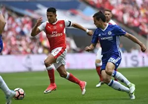 Arsenal v Chelsea - FA Cup Final 2017 Collection: Alexis Sanchez (Arsenal) Cesar Azpilicueta (Chelsea). Arsenal 2: 1 Chelsea. FA Cup Final
