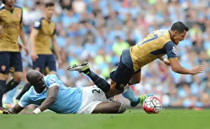 Manchester City V Arsenal 2105-16 Prints: Alexis Sanchez (Arsenal) Eliaquim Mangala (Man City). Manchester City 2: 2 Arsenal