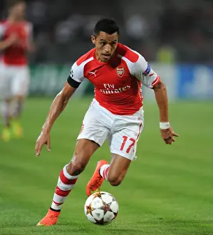 Besiktas V Arsenal 2014-15 Prints: Alexis Sanchez: Arsenal's Champion Warrior against Besiktas, Istanbul 2014