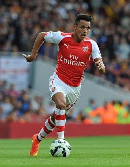 Arsenal V Hull City 2014-15 Prints: Alexis Sanchez: Arsenal's Dynamic Force against Hull City, Premier League 2014-15