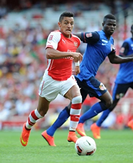 Arsenal V AS Monaco 2014-15 Prints: Alexis Sanchez: Arsenal's Dynamic Force Against AS Monaco, Emirates Cup 2014