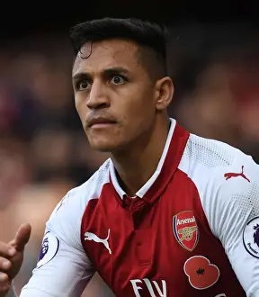Arsenal V Swansea City 2017-18 Prints: Alexis Sanchez: Arsenal's Star Forward in Action Against Swansea City