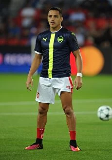 Paris Saint Gernain v Arsenal 2016-17 Collection: Alexis Sanchez: Arsenal's Star Forward in Champions League Clash Against Paris Saint-Germain