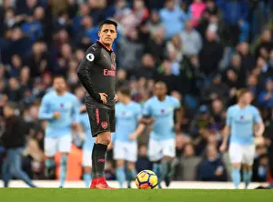 Manchester City V Arsenal 2017-18 Prints: Alexis Sanchez: Battle at the Etihad - Manchester City vs Arsenal (2017-18)