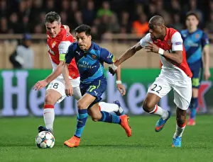 Monaco V Arsenal 2014/15 Prints: Alexis Sanchez Breaks Past Monaco's Defense in Arsenal's UEFA Champions League Clash