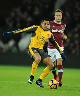 West Ham United V Arsenal 2016-17 Prints: Alexis Sanchez Breaks Past Noble: West Ham United vs. Arsenal, Premier League 2016-17