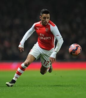 Images Dated 4th January 2015: Alexis Sanchez in FA Cup Action: Arsenal vs. Hull City (2014-15)