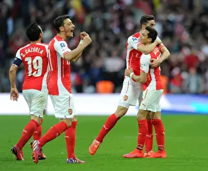 Reading V Arsenal FA Cup Semi Final 2014/15 Prints: Alexis Sanchez and Gabriel: Arsenal's Unstoppable Duo Celebrate FA Cup Semi-Final Goals (2015)