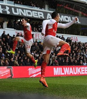 Tottenham Hotspur V Arsenal 2015-16 Prints: Alexis Sanchez and Hector Bellerin
