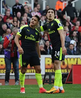 Alexis Sanchez and Hector Bellerin Celebrate Goal: Stoke City vs. Arsenal, Premier League 2016-17