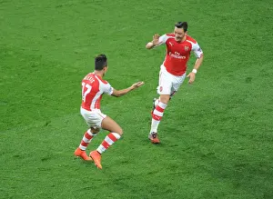 Arsenal V Galatasaray 2014/15 Champions League Prints: Alexis Sanchez and Mesut Ozil Celebrate Goals: Arsenal FC vs Galatasaray AS