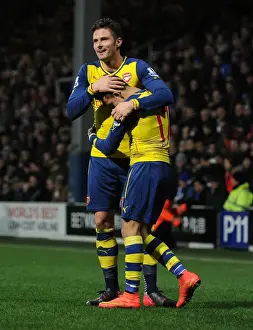 Queens Park Rangers V Arsenal 2014-15 Prints: Alexis Sanchez and Olivier Giroud Celebrate Arsenal's Second Goal vs