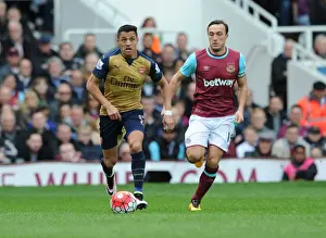West Ham United V Arsenal 2015-16 Prints: Alexis Sanchez Outsmarts Mark Noble: Premier League Showdown Between Arsenal and West Ham (April 2016)