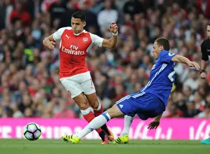 Arsenal V Chelsea 2016-17 Prints: Alexis Sanchez Outsmarts Nemanja Matic: Arsenal vs. Chelsea, 2016-17 Premier League