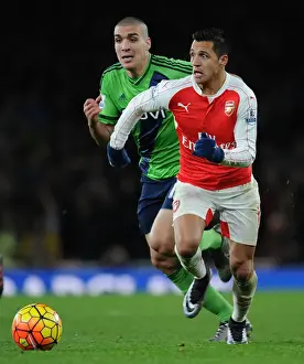 Arsenal V Southampton 2015-16 Prints: Alexis Sanchez Outsmarts Oriol Romeu: Arsenal's Masterclass vs Southampton
