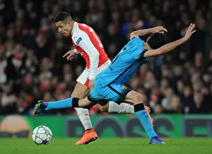 Arsenal V Barcelona 2015/16 Prints: Alexis Sanchez Outsmarts Sergio Busquets: Arsenal's Masterclass Performance vs