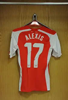 Arsenal V Benfica 2014-15 Prints: Alexis Sanchez: Pre-Match Ritual in Arsenal's Home Changing Room (Arsenal v Benfica)