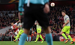 Arsenal V FC Köln 2017-18 Prints: Alexis Sanchez Scores Arsenal's Second Goal Against 1. FC Koeln in Europa League Match