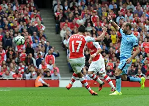 Arsenal V Manchester City 2014-15 Prints: Alexis Sanchez Scores Arsenal's Second Goal Against Manchester City (2014-15)