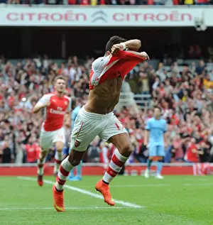 Arsenal V Manchester City 2014-15 Prints: Alexis Sanchez Scores Arsenal's Second Goal Against Manchester City (2014-15)