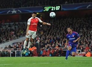 Arsenal V Olympiacos 2015/16 Prints: Alexis Sanchez Scores Arsenal's Second Goal vs
