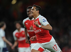 Arsenal V West Bromwich Albion 2015-16 Prints: Alexis Sanchez Scores Arsenal's Second Goal vs. West Bromwich Albion (2015-16)