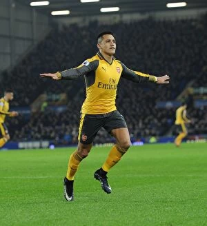 Images Dated 13th December 2016: Alexis Sanchez Scores: Arsenal's Thrilling Victory at Everton, Premier League 2016-17