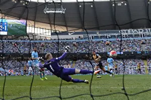 Manchester City V Arsenal 2105-16 Prints: Alexis Sanchez Scores the Decisive Goal: Arsenal's Victory over Manchester City (May 2016)