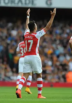Arsenal V Hull City 2014-15 Prints: Alexis Sanchez Scores First Goal for Arsenal: Arsenal 1-0 Hull City