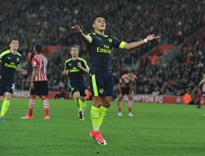 Southampton V Arsenal 2016-17 Prints: Alexis Sanchez Scores First Goal: Southampton vs. Arsenal, Premier League 2016-17