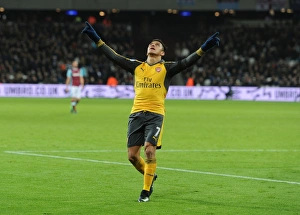 Olympic Stadium Prints: Alexis Sanchez Scores the Third Goal: West Ham United vs. Arsenal, Premier League 2016-17