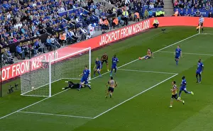 Leicester City V Arsenal 2015/16 Prints: Alexis Sanchez Scores Against Kasper Schmeichel: A Premier League Rivalry Ignites (Leicester City vs)