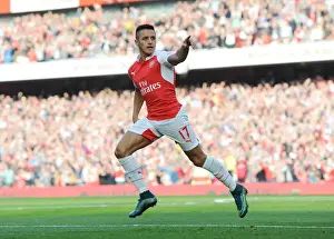 Arsenal V Manchester United 2015/16 Prints: Alexis Sanchez Scores the Opener: Arsenal's Triumph Over Manchester United in the 2015/16 Premier League
