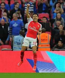 Reading V Arsenal FA Cup Semi Final 2014/15 Prints: Alexis Sanchez Scores His Second: Arsenal's FA Cup Semi-Final Victory over Reading (2015)