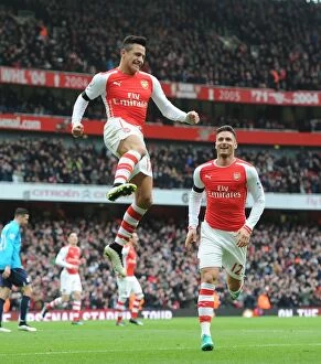 Images Dated 11th January 2015: Alexis Sanchez Scores His Second: Arsenal's Triumph Over Stoke City (2014-15)