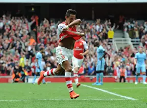 Arsenal V Manchester City 2014-15 Prints: Alexis Sanchez: Scoring the Second Goal for Arsenal Against Manchester City (2014-15)