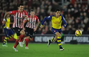 Southampton V Arsenal 2014-15 Prints: Alexis Sanchez Surges Past Jose Fonte: Southampton vs. Arsenal, Premier League 2014-15
