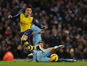 Alexis Sanchez Surges Past Manchester City's Martin Demichelis in Premier League Clash (Manchester City vs Arsenal, 2014-15)