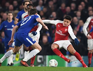 Chelsea V Arsenal - Carabao Cup 1/2 Final 1st Leg 2017-18 Prints: Alexis Sanchez vs. Andreas Christensen: Carabao Cup Semi-Final Showdown (Chelsea v Arsenal)