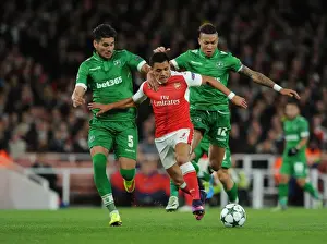 Arsenal V PFC Ludogorets Razgrad 2016-17 Prints: Alexis Sanchez vs Ludogorets: A Champions League Battle at Arsenal's Emirates Stadium